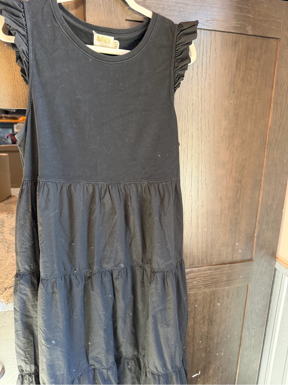 Nation LTD Black Ruffle-Sleeve Tiered Dress for Girls